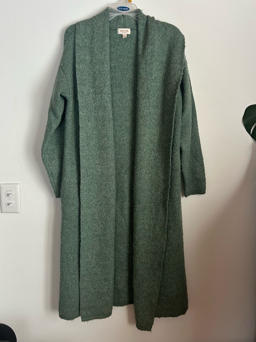 Soft Long Green Open Cardigan